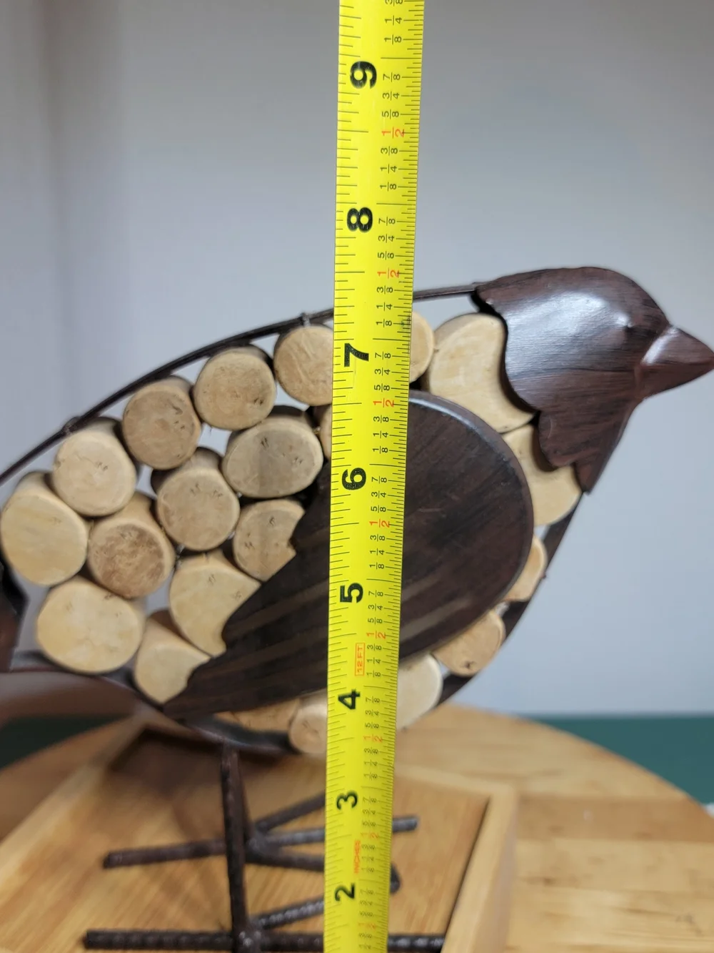 Source Unknown Brown and Natural Wood Bird Ornament